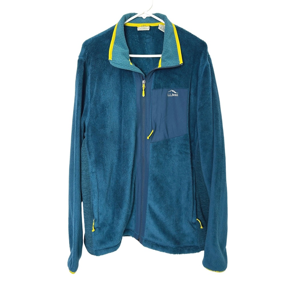LL Bean Fleece Jacket Women XL Teal Blue Full Zip Hi-Pile Outdoor Gorpcore cozy